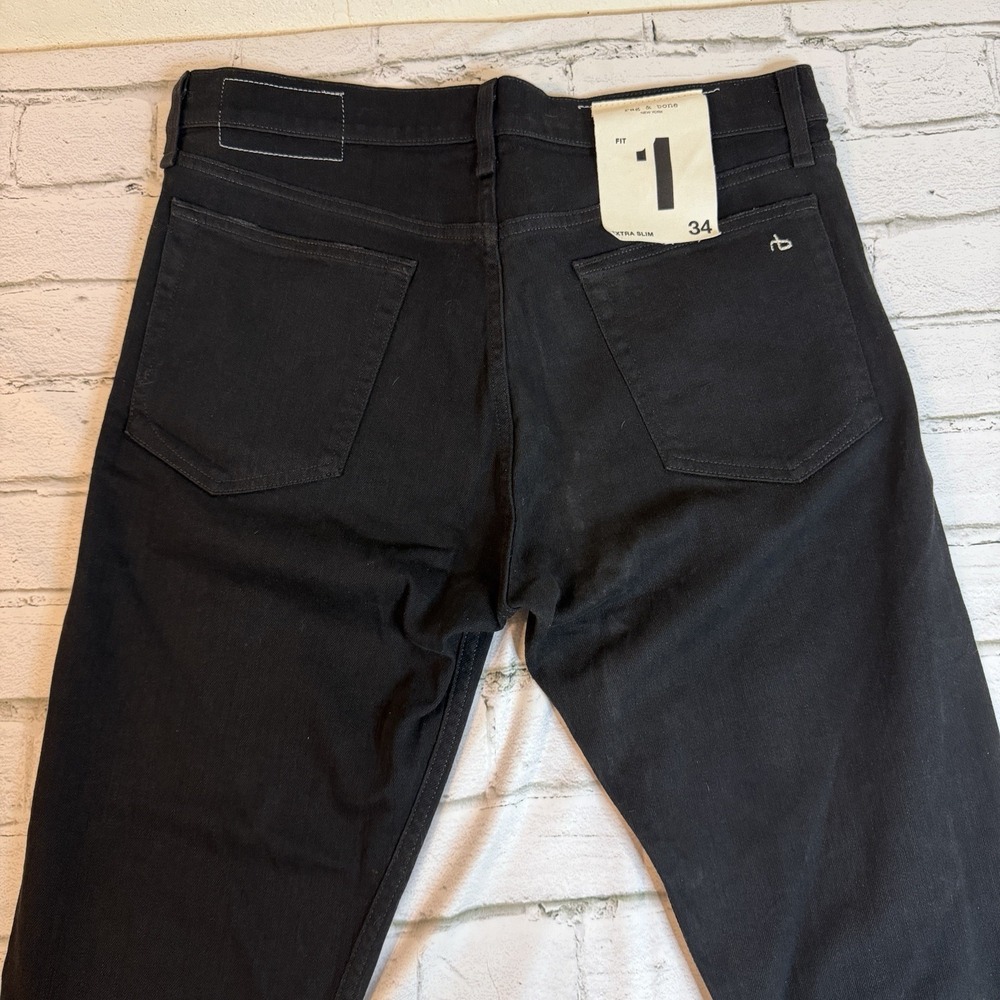 Rag & Bone Men's Denim Jeans Fit 1 Extra Slim In Black Size: 34 Made In USA